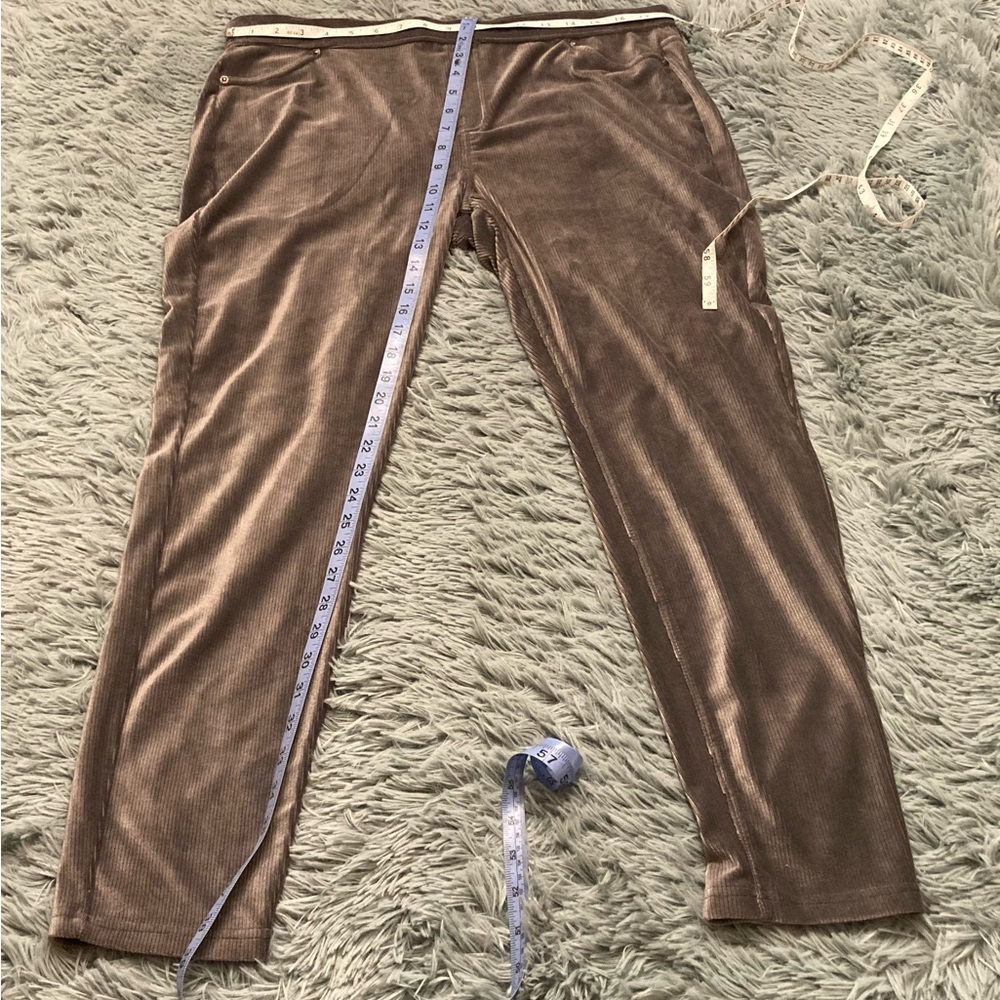 Simply Vera Vera Wang Silver Gray Velour Ribbed Leggings, size XL